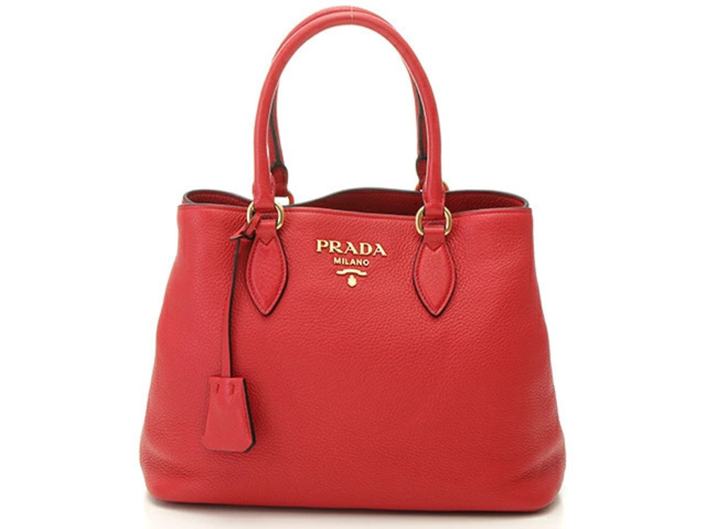 Prada Crossbody Tessuto Saffiano Bag Red Leather